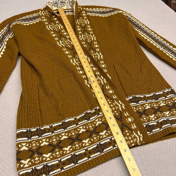 Lucky Brand Cardigan Sweater Womens Large Brown Fair Isle Ski Southwest Knit - Picture 8 of 9